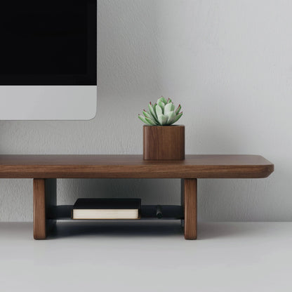 BBS – Black Walnut Wood Heightened Shelf – Desktop Monitor and Laptop Riser
