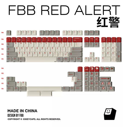 FBB - Retro Red Alert PBT ANSI/ISO Keycap Set