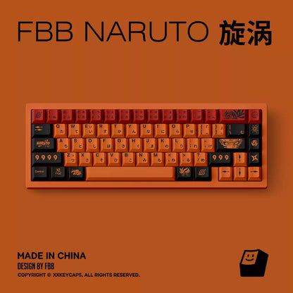 FBB - Uzumaki Naruto PBT Keycap Set – 144-Key ANSI/ISO