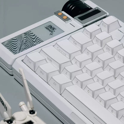 White/Black Refraction Side-Engraved ISO/ANSI Keycap Set