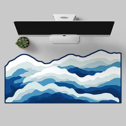 FBB - Wave-Shaped Oversized Mouse Pad – Blue & White