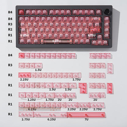 Pink Transparent Keycap Set – Cherry Profile Dye-Sub PBT Keycaps