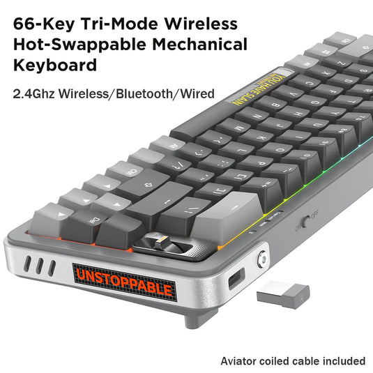 RoyalAxe Y68 Tri-Mode Mechanical Keyboard - Fully Assembled