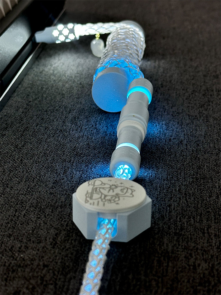 UNKNOWN ERROR - D33 White Blue Light - Lazy Cat Series Keyboard Cable