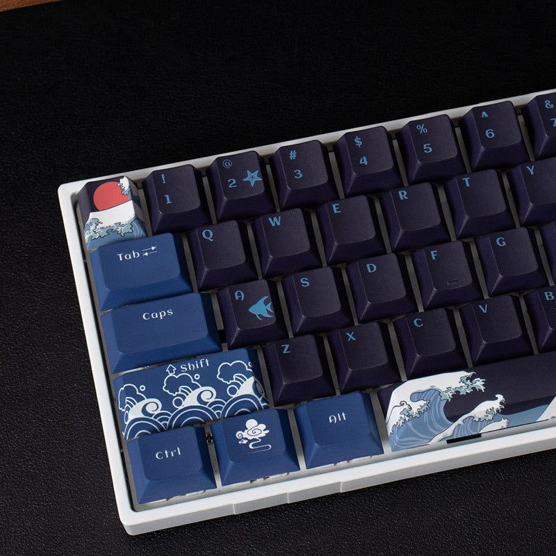Black Coral Sea (Ukiyo) - 78 Cherry ANSI Keycap Set