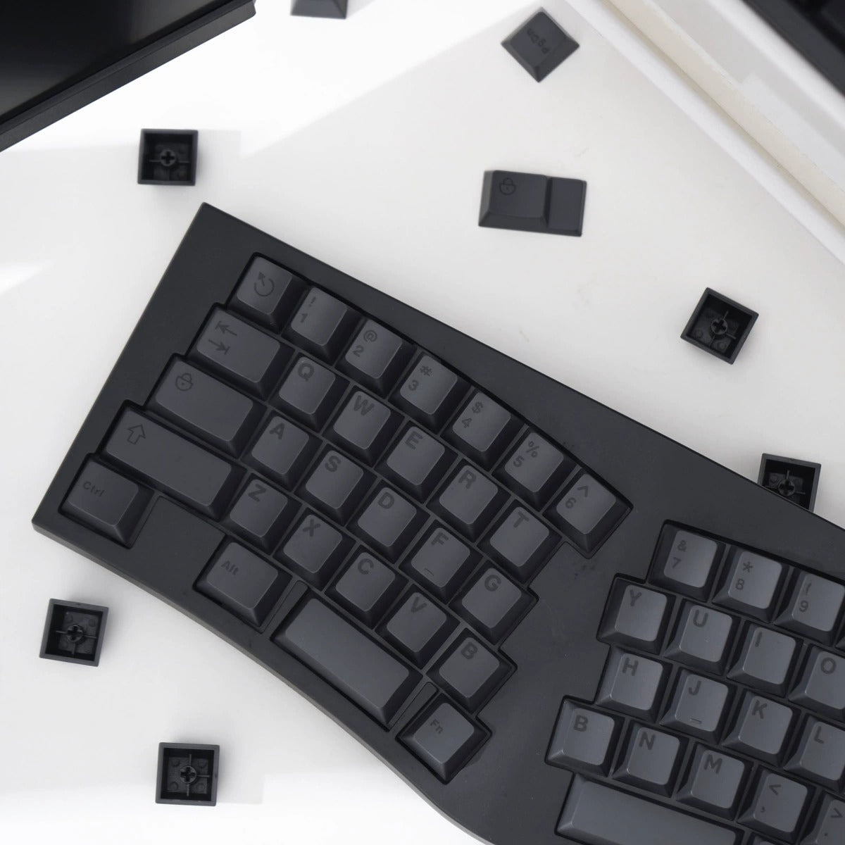 Black on Black Engraved – 152-Key ABS Cherry Profile ANSI Keycap Set