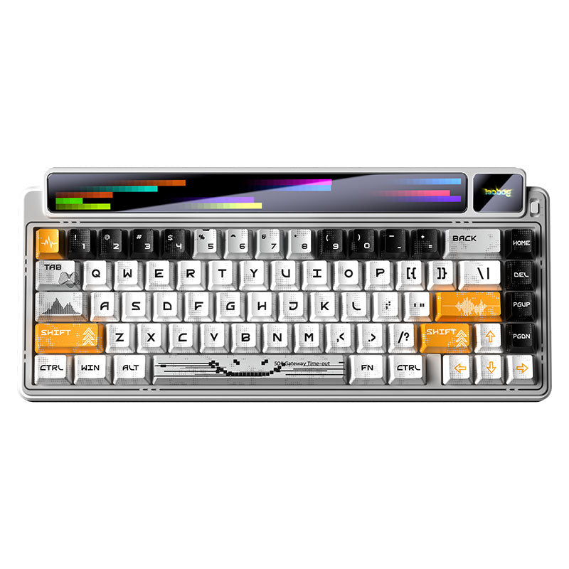 Teclado mecánico trimodo LEOBOG AMG65 con pantallas duales 