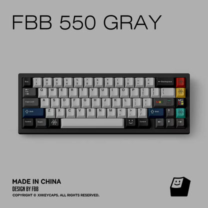 FBB -  550 Gray Retro PBT Keycap Set 145-Key - ANSI/ISO