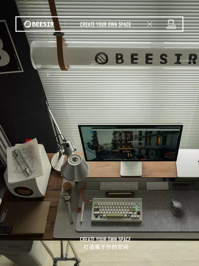 BEESIR - Solid Wood Monitor Stand (Black Walnut & Beech)