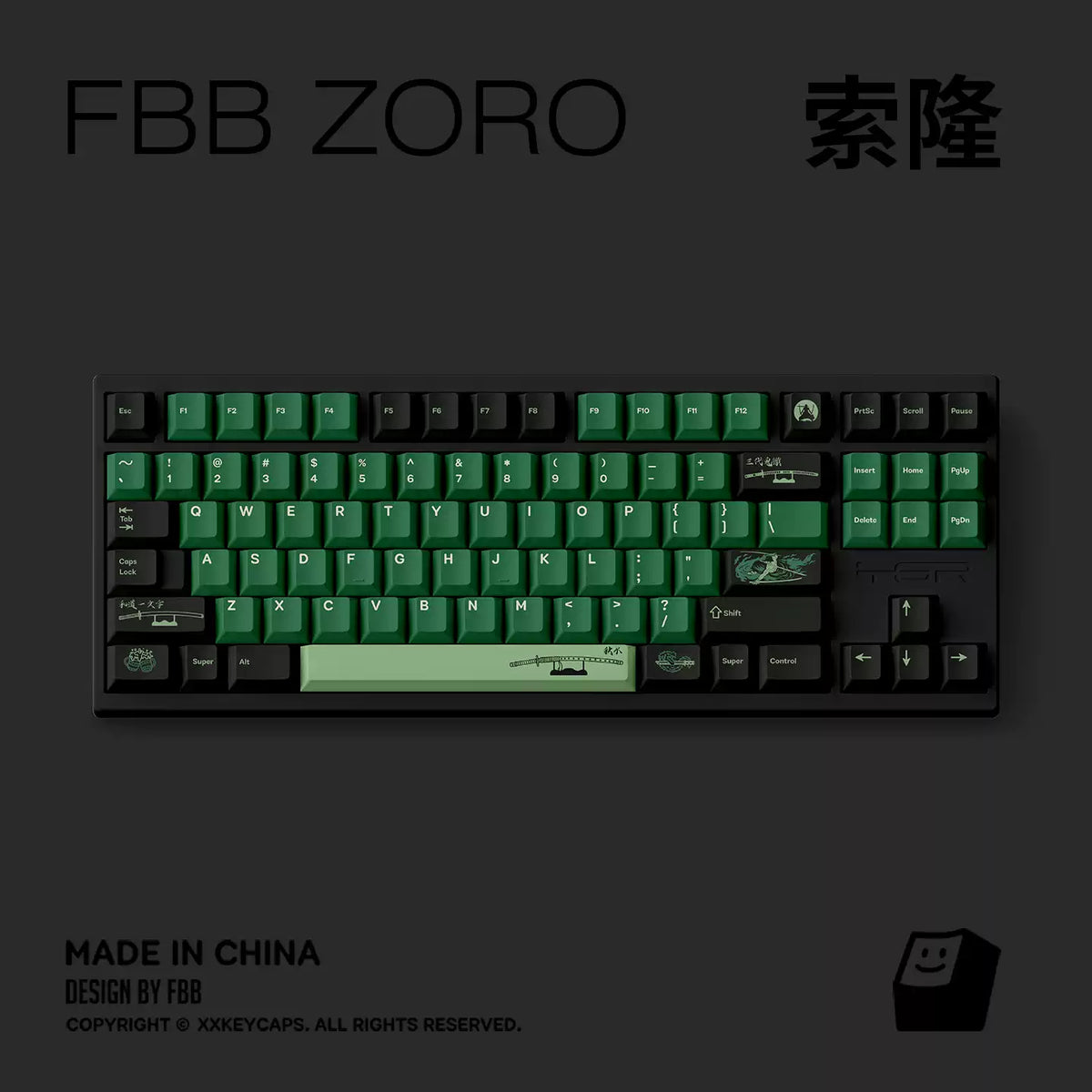 One Piece Zoro ANSI/ISO Keycap Set