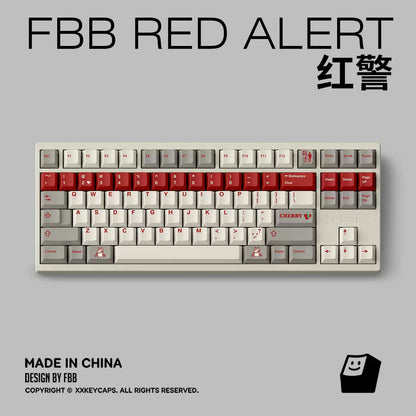 FBB - Retro Red Alert PBT ANSI/ISO Keycap Set