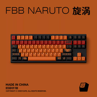 FBB - Uzumaki Naruto PBT Keycap Set – 144-Key ANSI/ISO