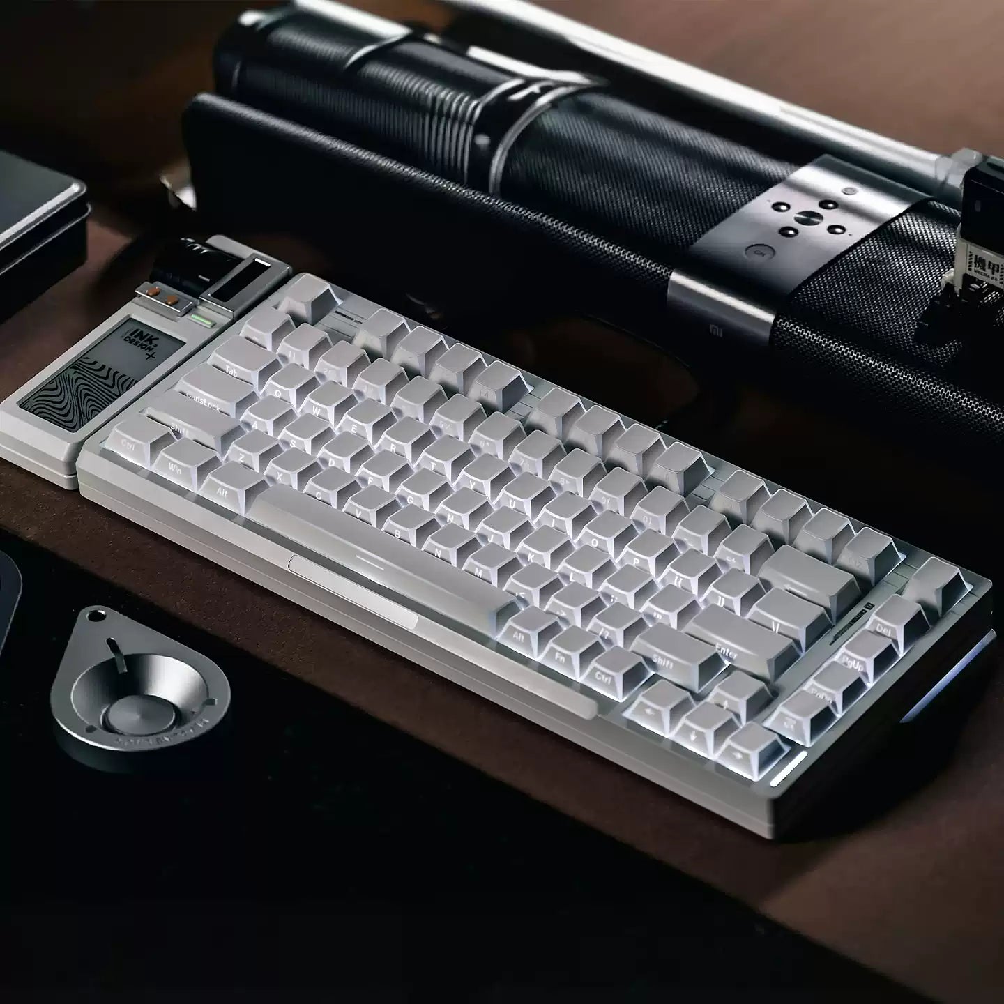 White/Black Refraction Side-Engraved ISO/ANSI Keycap Set