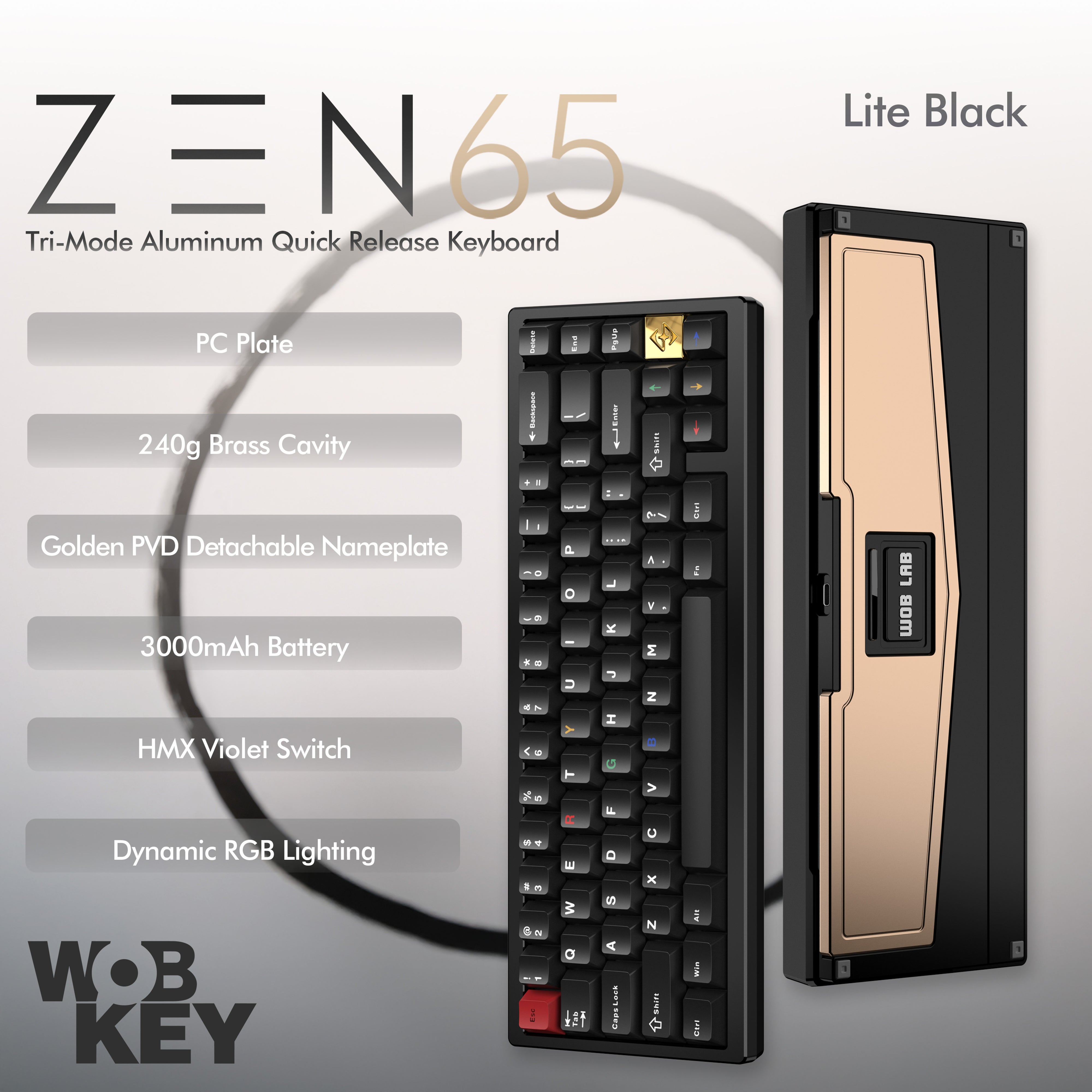 Wobkey - ZEN 65 Quick-Release Tri-Mode Mechanical Keyboard – OZO