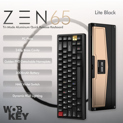 Wobkey - ZEN 65 Quick-Release Tri-Mode Mechanical Keyboard