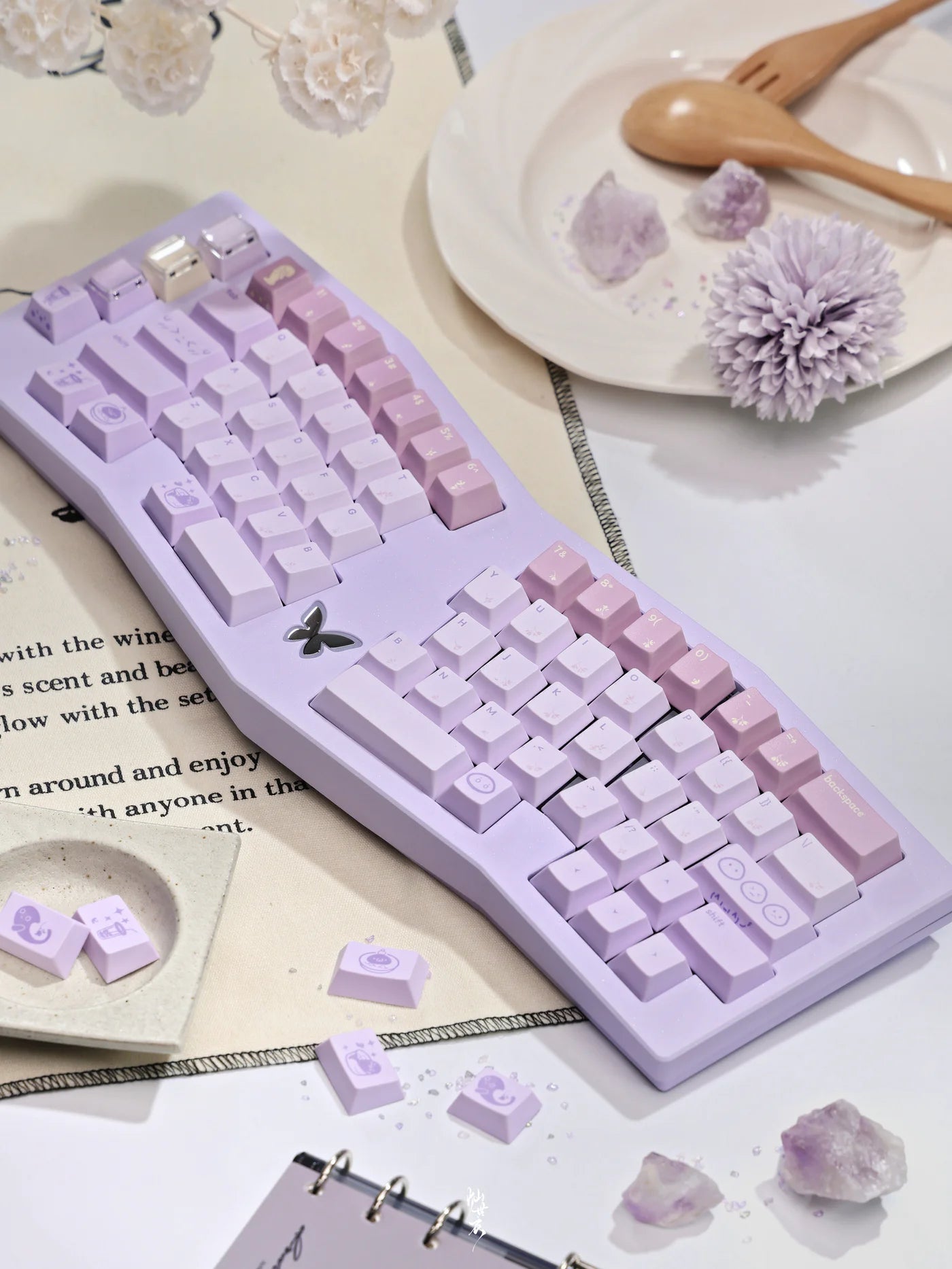 QwertyKeys - Taro Balls Keycap Set Cherry Profile PBT Dye-Sub Keycaps