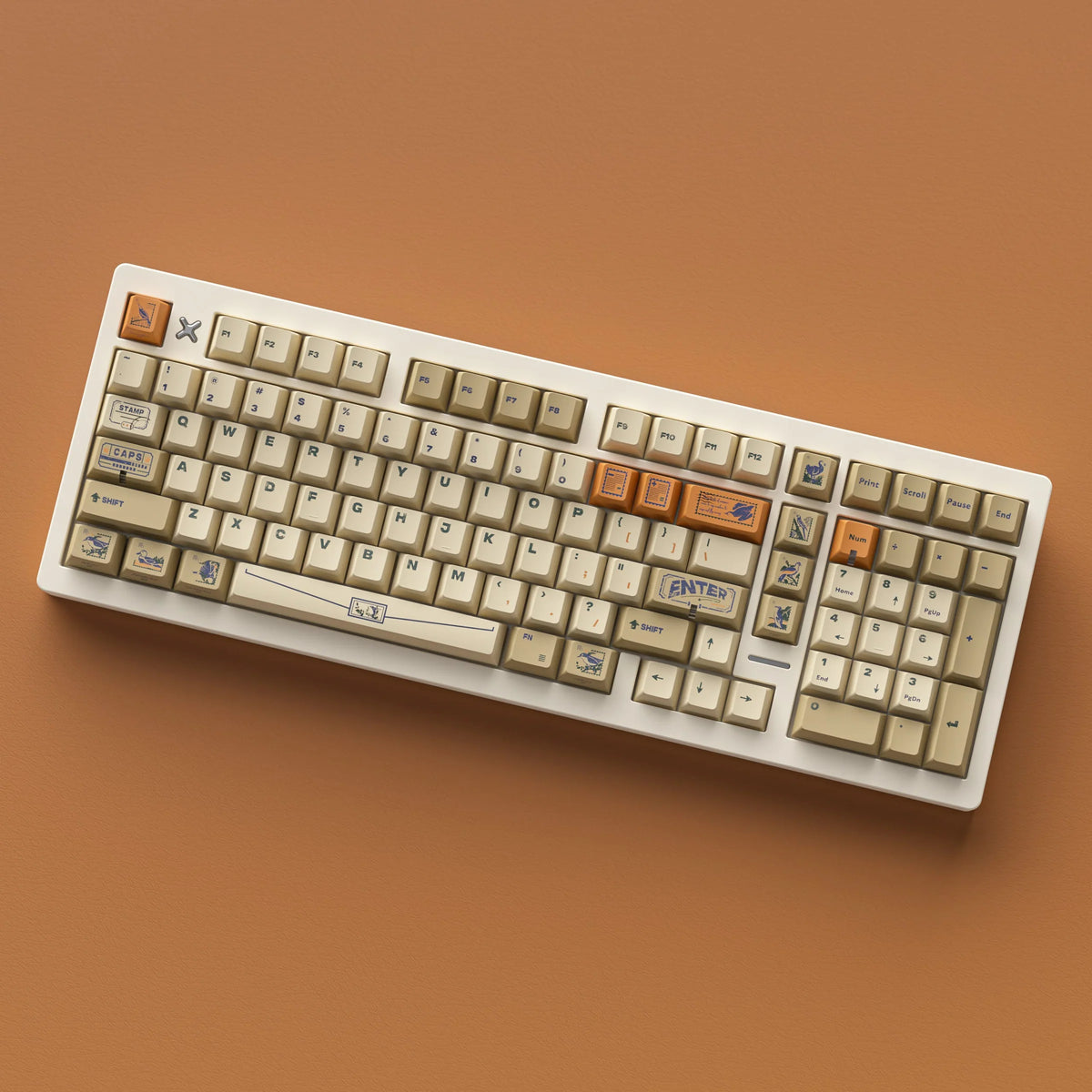 ALOHAKB - Juego de teclas Stamp R2 con perfil Cherry y tecnología PBT de sublimación de tinta 