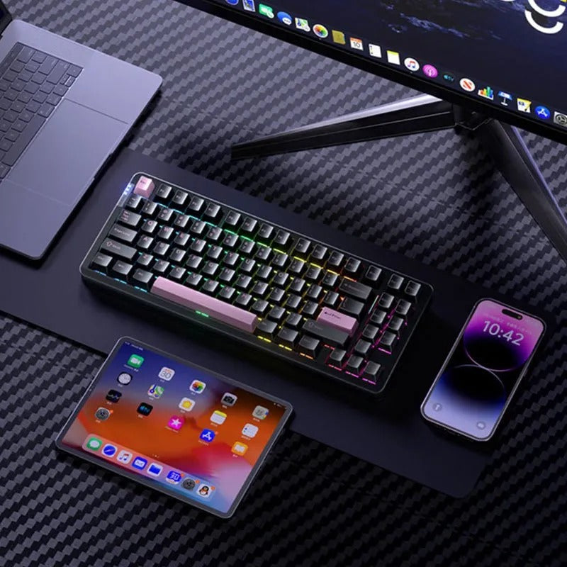 Teclado mecánico trimodo LEOBOG HI86 de aluminio al 75 % 