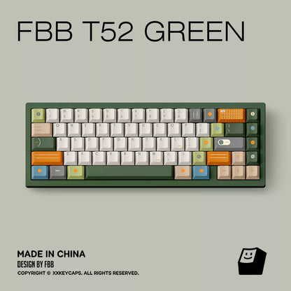 FBB - T52 Green Designer Minimalist PBT ANSI/ISO Keycap Set