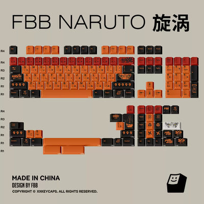 FBB - Uzumaki Naruto PBT Keycap Set – 144-Key ANSI/ISO