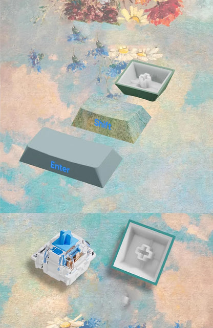 Womier - Keycaps Oil Painting Keycap Set Artistic PBT Keycaps