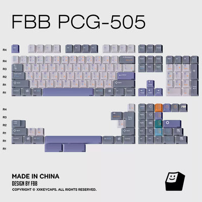 FBB – PGC 505 Retro Lavender PBT-Tastenkappen-Set – 140 Tasten ANSI/ISO