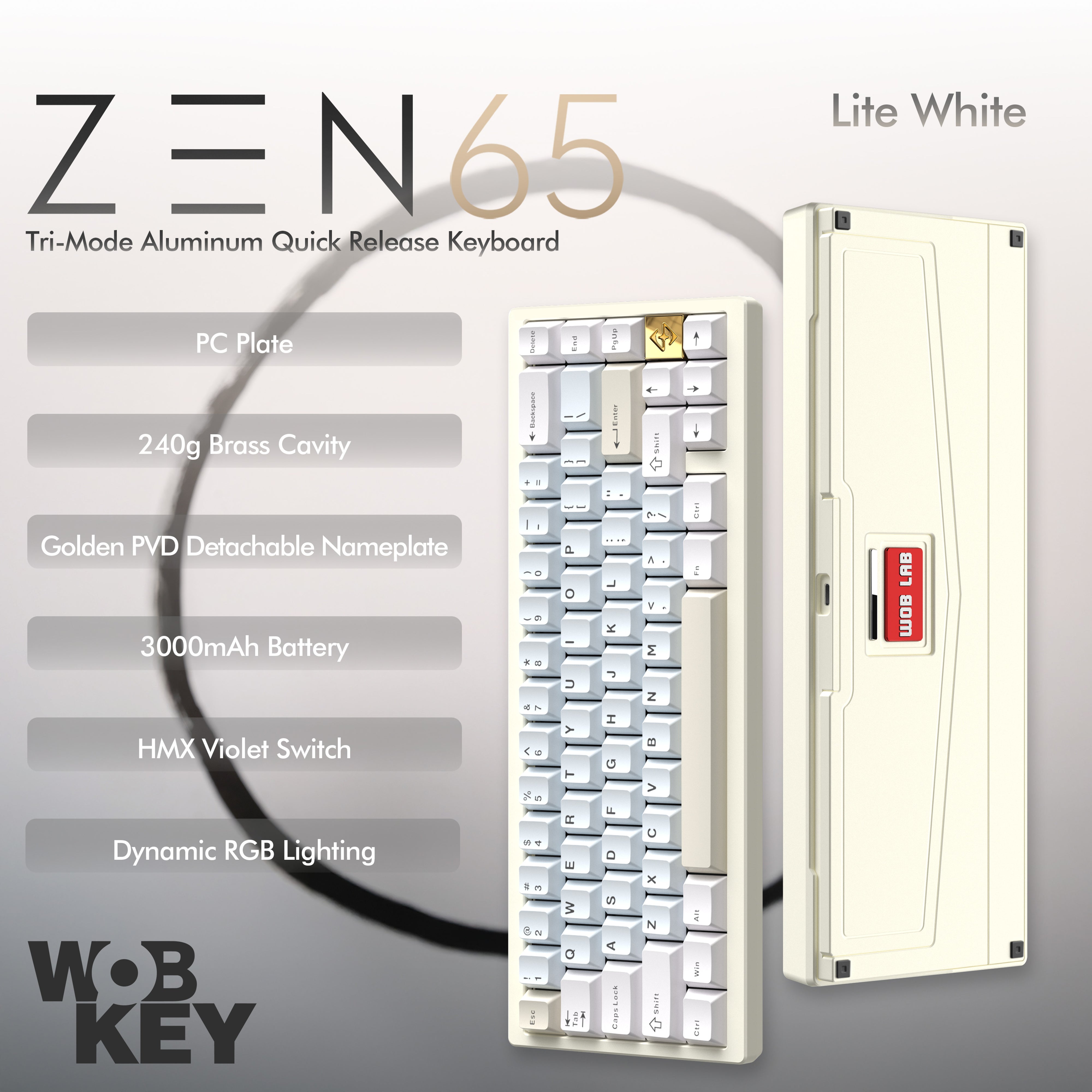 Wobkey - ZEN 65 Quick-Release Tri-Mode Mechanical Keyboard – OZO
