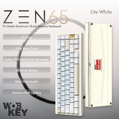 Wobkey - ZEN 65 Quick-Release Tri-Mode Mechanical Keyboard