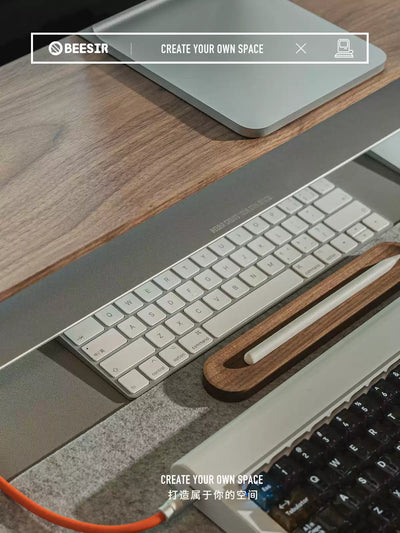BEESIR - Solid Wood Monitor Stand (Black Walnut & Beech)