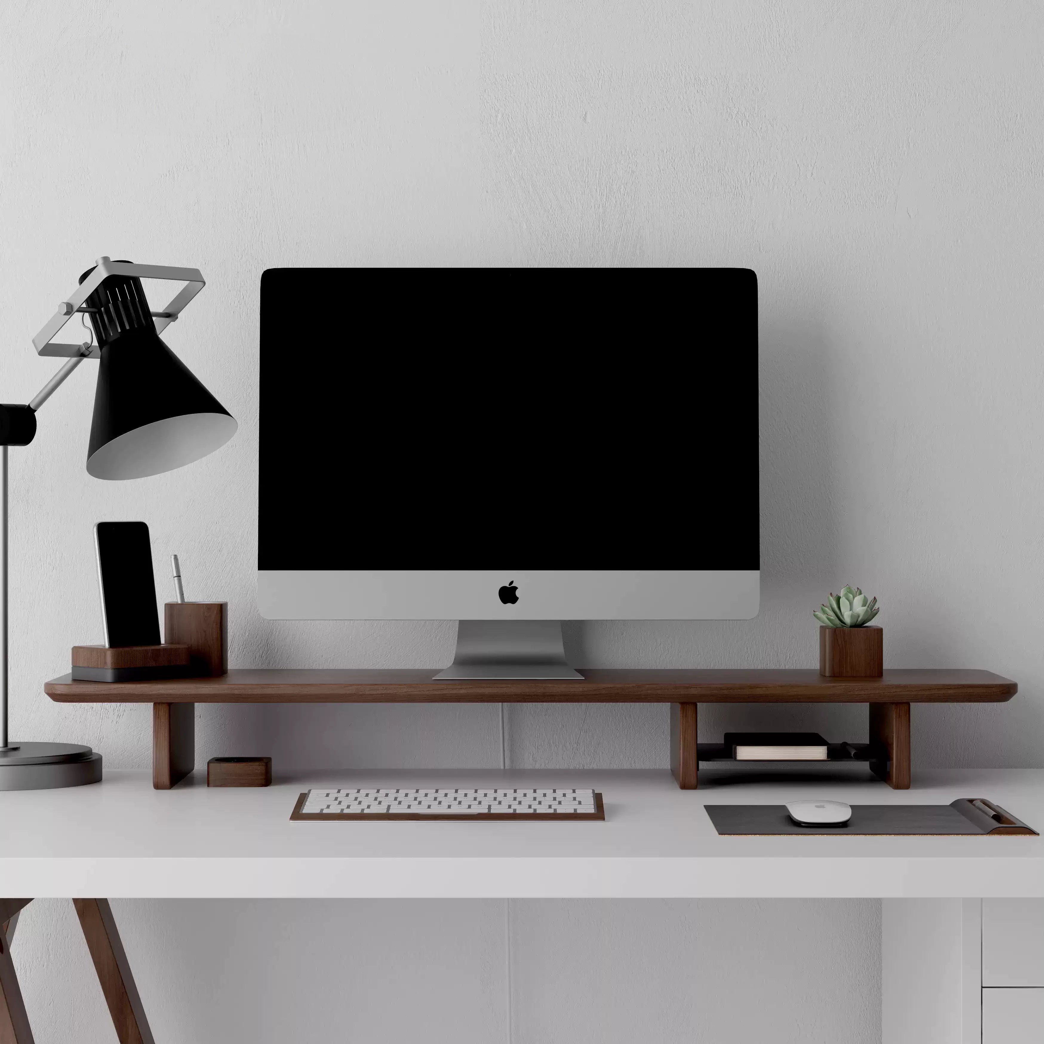 BBS – Black Walnut Wood Heightened Shelf – Desktop Monitor and Laptop Riser