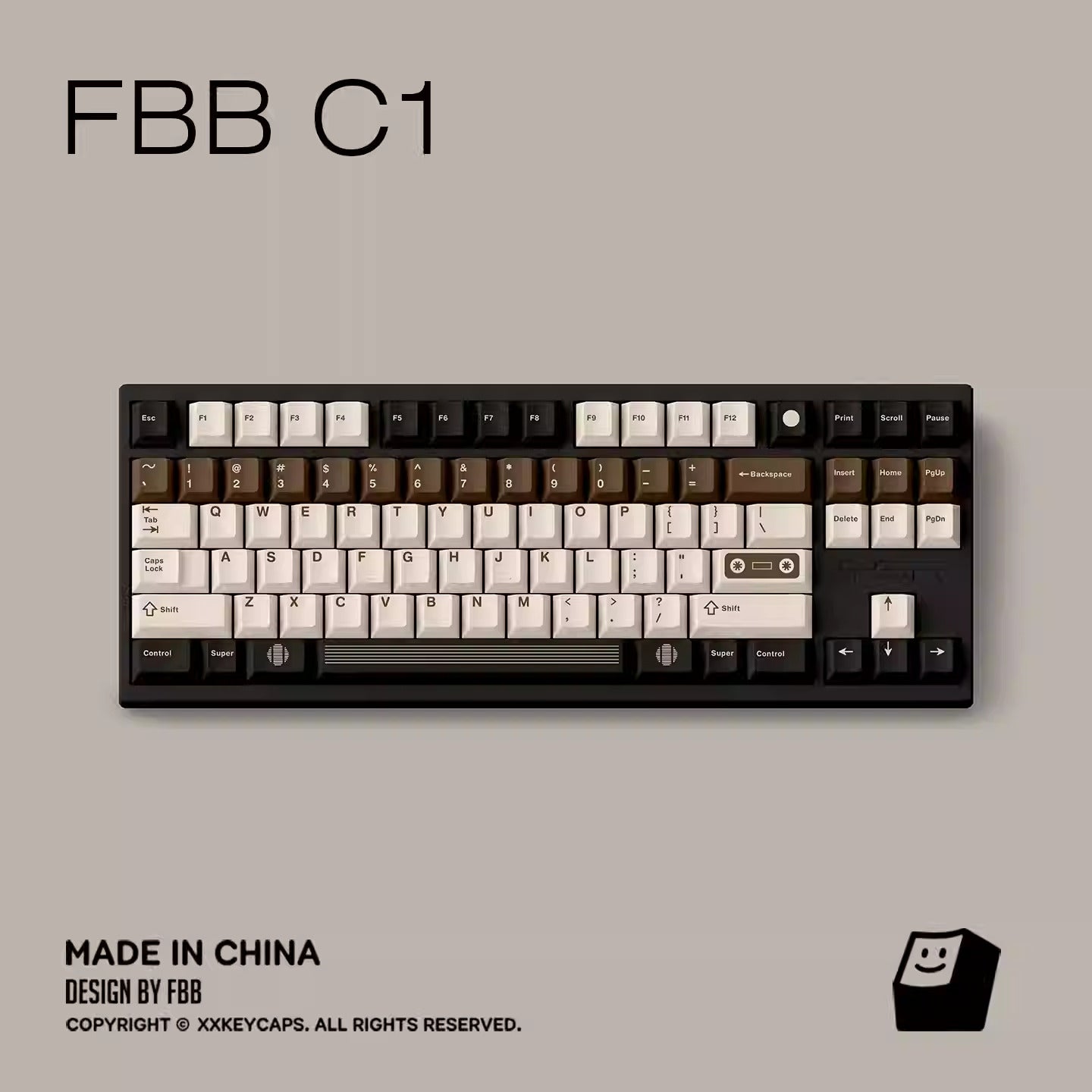 FBB - C1 Retro Tape Coffee Brown Original Keycap Set