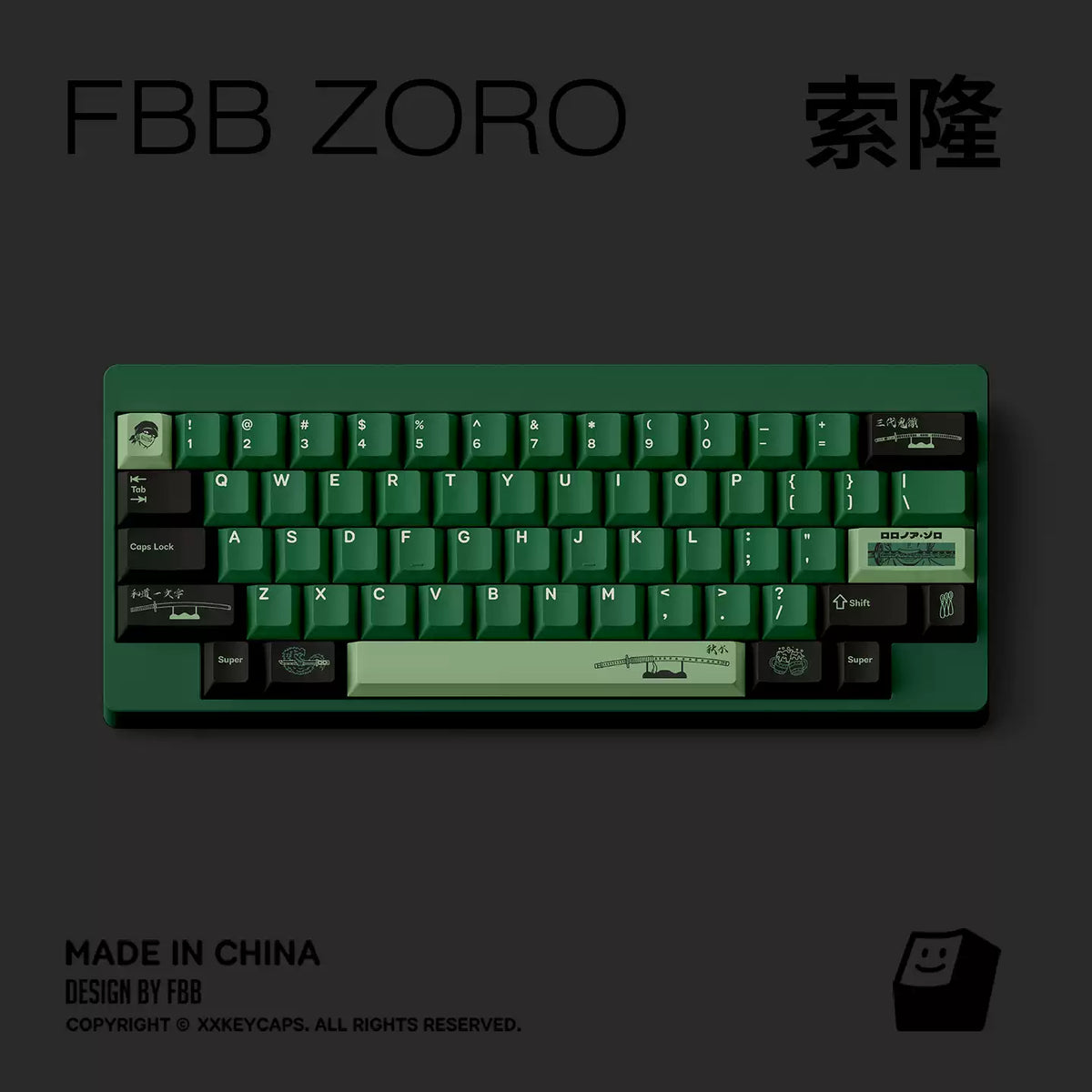 One Piece Zoro ANSI/ISO Keycap Set