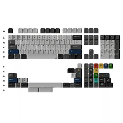 FBB -  550 Gray Retro PBT Keycap Set 145-Key - ANSI/ISO