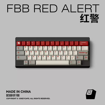 FBB - Retro Red Alert PBT ANSI/ISO Keycap Set