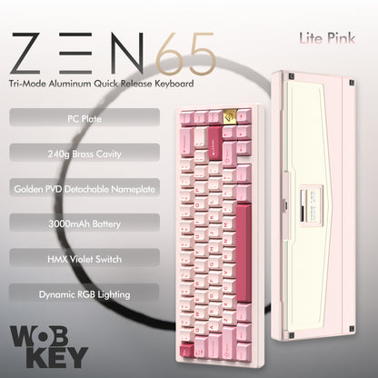 Wobkey - ZEN 65 Quick-Release Tri-Mode Mechanical Keyboard