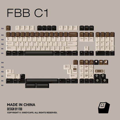 FBB - C1 Retro Tape Coffee Brown Original Keycap Set