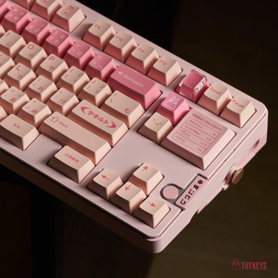 TUTKEYS - Juego de teclas Yakeylt Peach PBT Cherry Profile ANSI/ISO