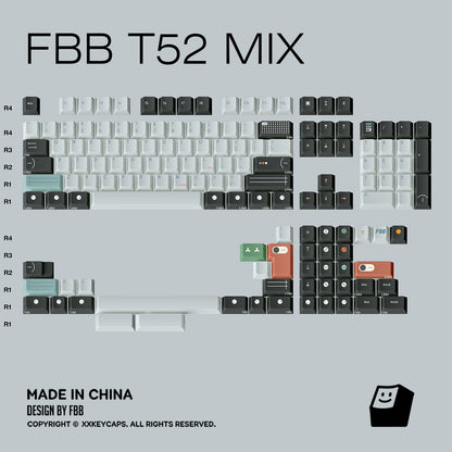 FBB - T52 Green Designer Minimalist PBT ANSI/ISO Keycap Set