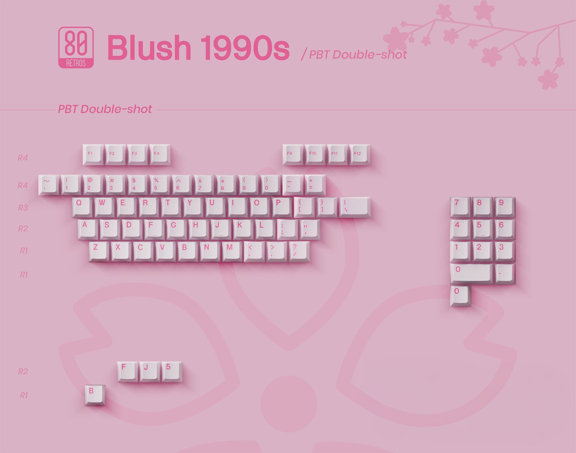 80Retros - Blush 1990s Keycap Set