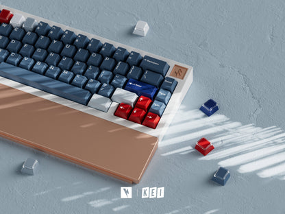 Keykobo - R-W-B ABS Double-Shot ANSI/ISO Keycap Set