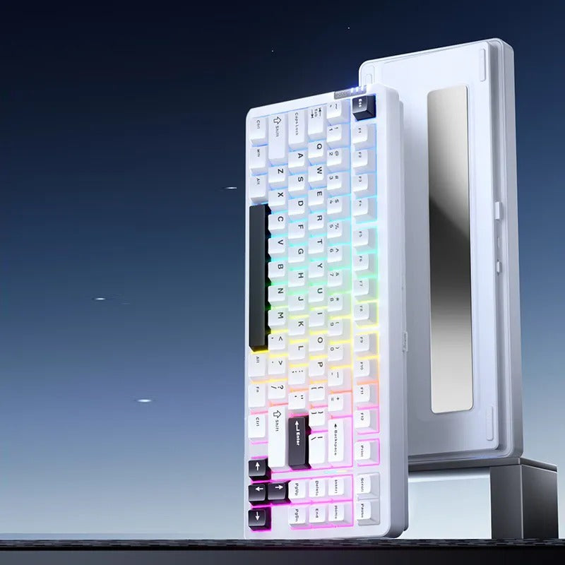 Teclado mecánico trimodo LEOBOG HI86 de aluminio al 75 % 