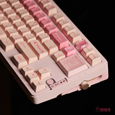 TUTKEYS - Juego de teclas Yakeylt Peach PBT Cherry Profile ANSI/ISO