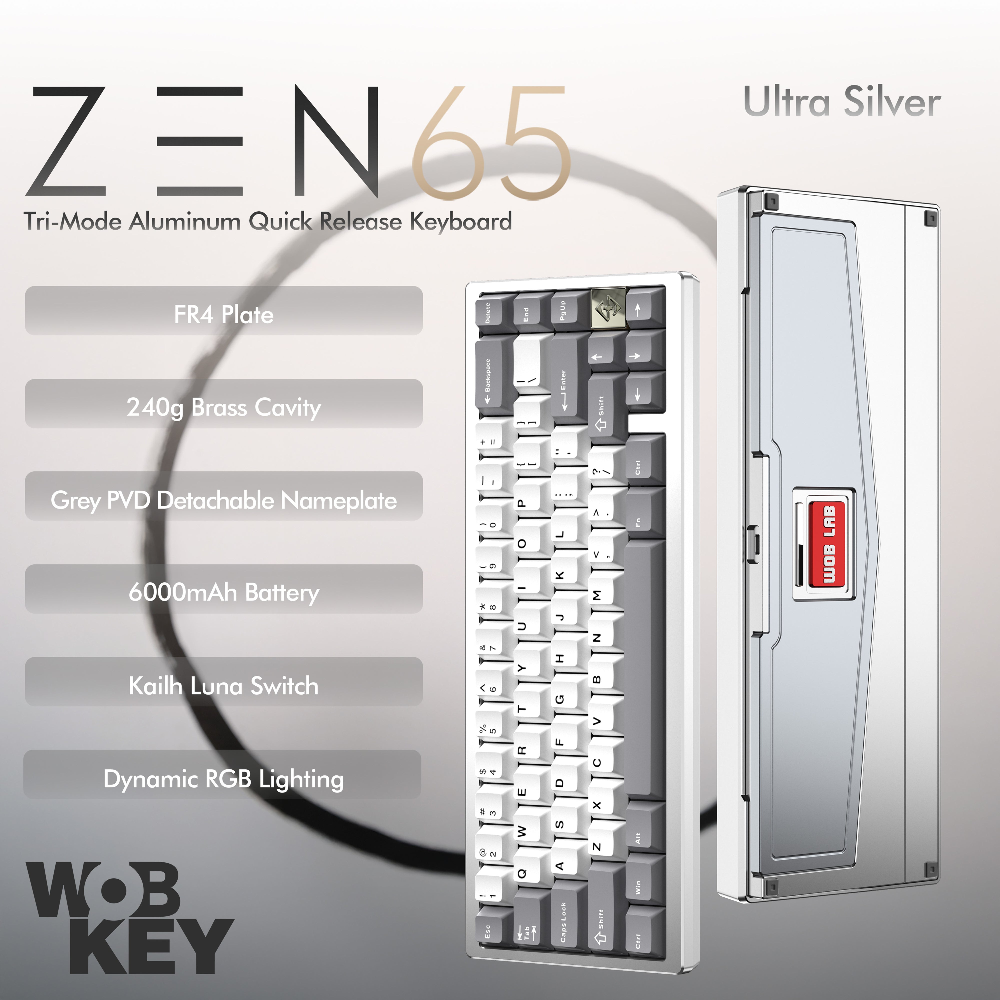 Wobkey - ZEN 65 Quick-Release Tri-Mode Mechanical Keyboard – OZO