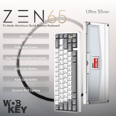 Wobkey - ZEN 65 Quick-Release Tri-Mode Mechanical Keyboard