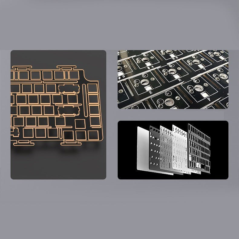 HJS AL75 V2 Mechanische kabellose Tastatur aus Aluminium, Barebone/montiert
