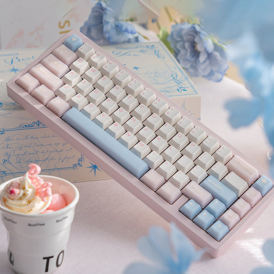 White Peach Oolong / Sea Salt Soda - 164 Translucent Keycap Set