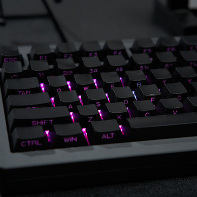 White & Black - 131-Key ISO/ANSI PBT Side-Engraved Keycap Set