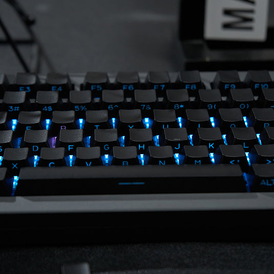White & Black - 131-Key ISO/ANSI PBT Side-Engraved Keycap Set