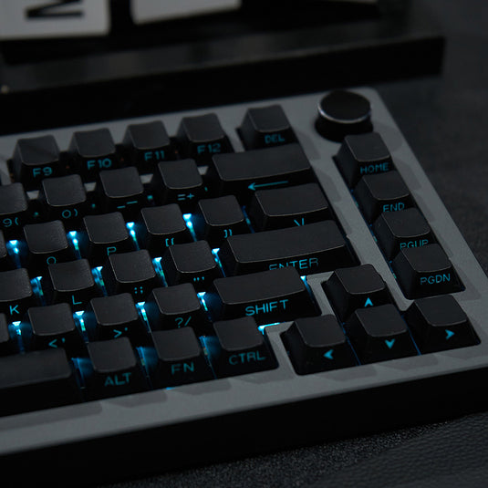 White & Black - 131-Key ISO/ANSI PBT Side-Engraved Keycap Set