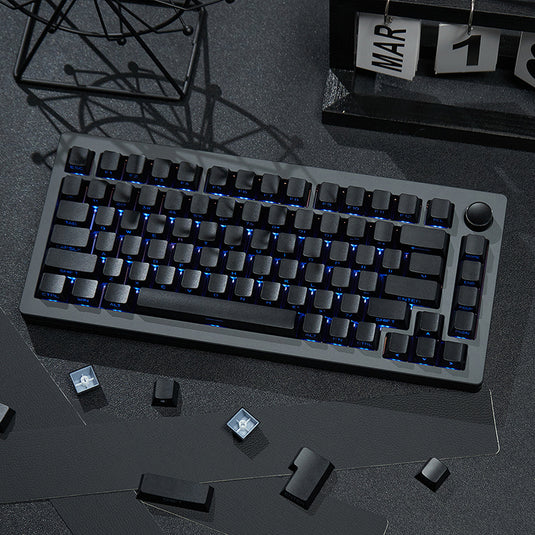 White & Black - 131-Key ISO/ANSI PBT Side-Engraved Keycap Set